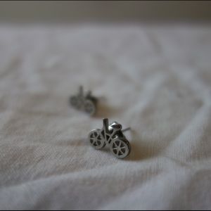 Earrings, bike, bicycle, studs